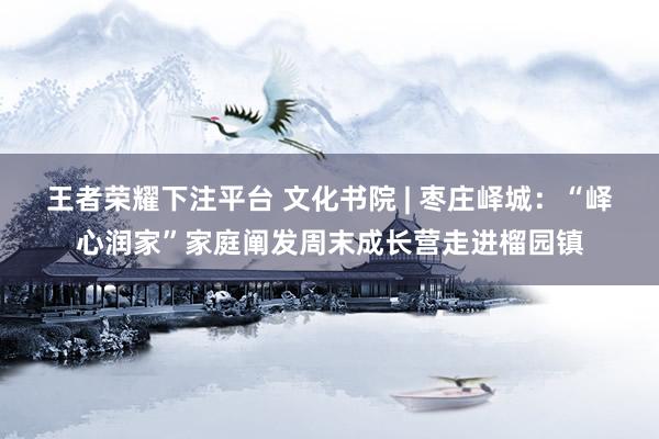 王者荣耀下注平台 文化书院 | 枣庄峄城：“峄心润家”家庭阐发周末成长营走进榴园镇