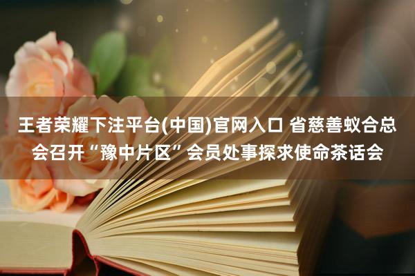 王者荣耀下注平台(中国)官网入口 省慈善蚁合总会召开“豫中片区”会员处事探求使命茶话会
