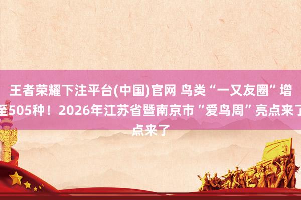 王者荣耀下注平台(中国)官网 鸟类“一又友圈”增至505种！2026年江苏省暨南京市“爱鸟周”亮点来了