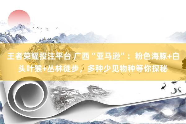 王者荣耀投注平台 广西“亚马逊”：粉色海豚+白头叶猴+丛林徒步，多种少见物种等你探秘