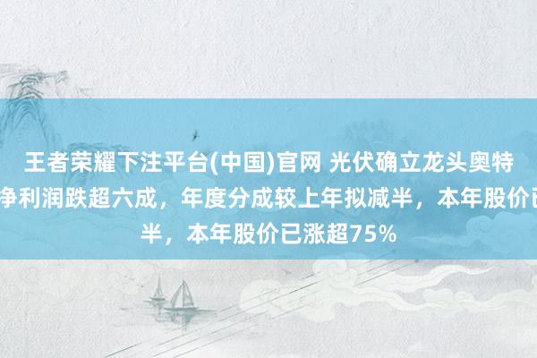 王者荣耀下注平台(中国)官网 光伏确立龙头奥特维2025年净利润跌超六成，年度分成较上年拟减半，本年股价已涨超75%