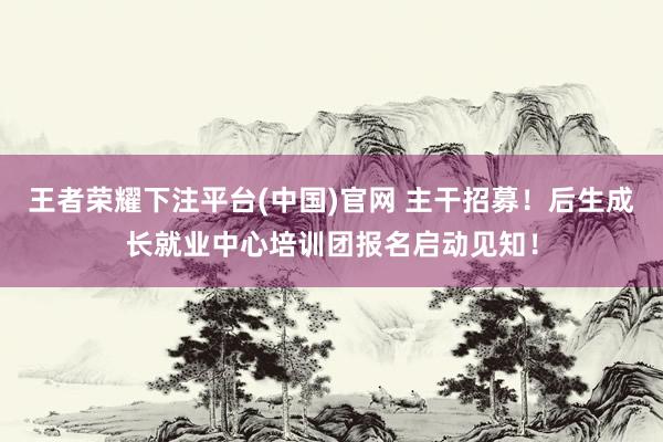 王者荣耀下注平台(中国)官网 主干招募！后生成长就业中心培训团报名启动见知！